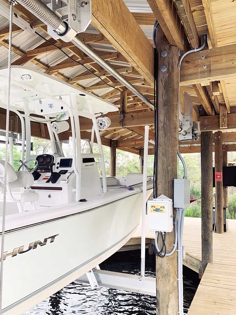 This IMM Quality boathouse lift requires little to no boat lift maintenance