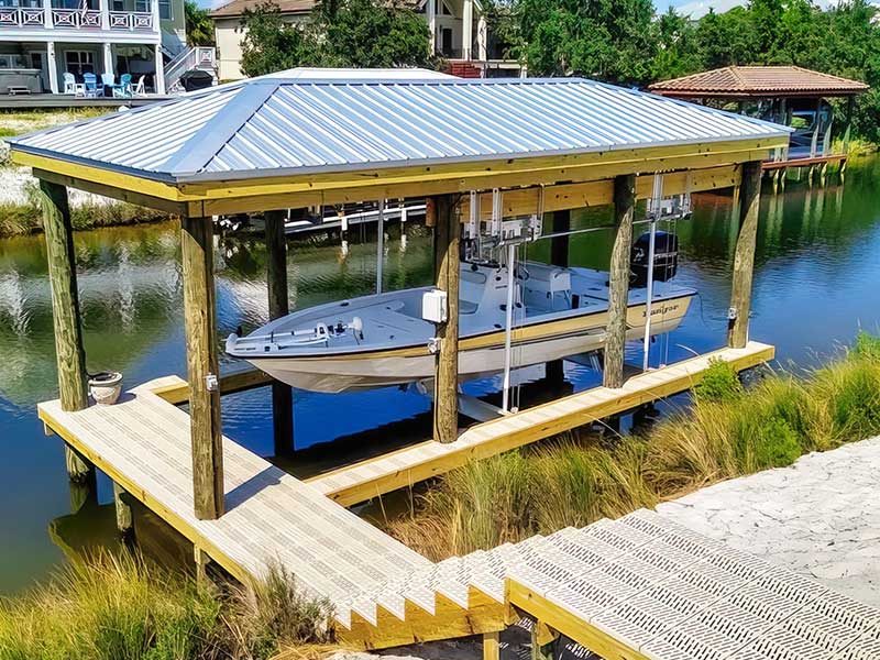 Boathouse Lifts dock and decks