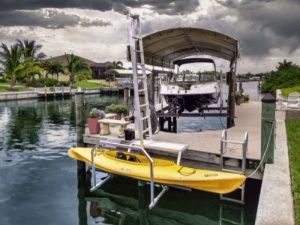 Solar powered kayak lift