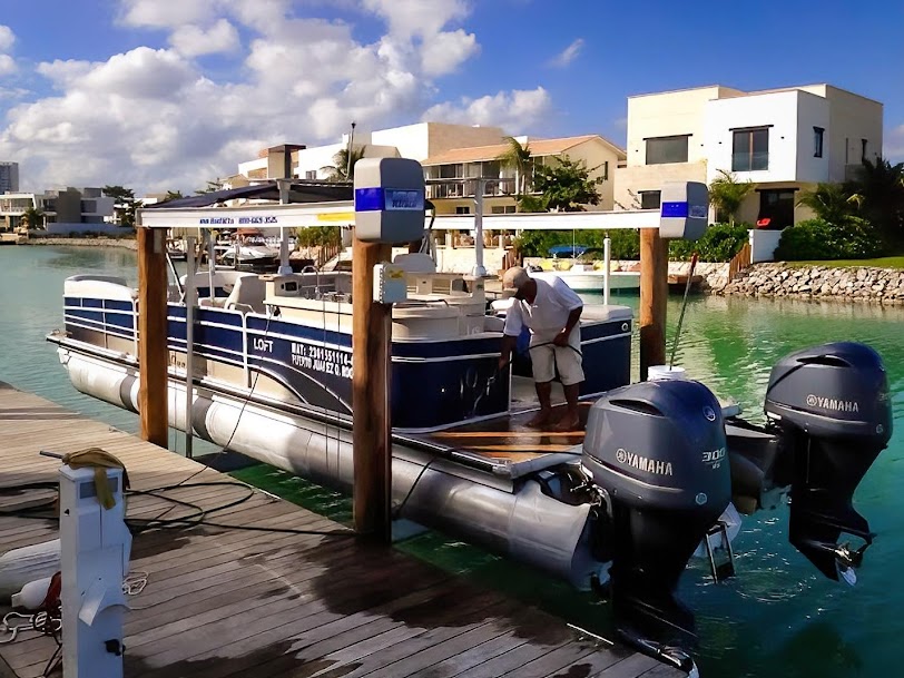 When washing down your boat after a day on the water, don't forget to also wash the salt and sea spray from your boat lift top beams and cradles.