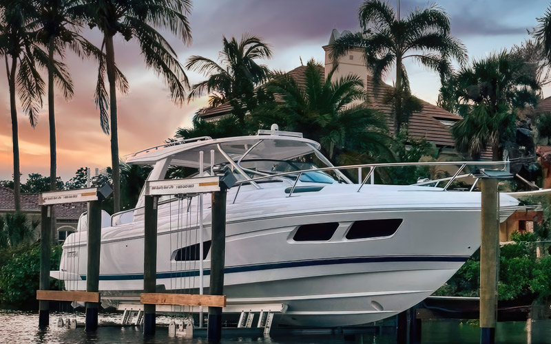 covering the powerheads that control your boatlift is to protect and extend the life of your boat lift, these covers can also add a nice aesthetic, turning your dock and lift into a waterfront oasis.